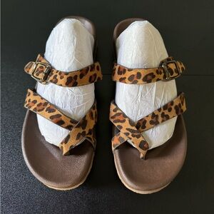 Boutique by Corky’s Leopard Print Strappy Sandals 9